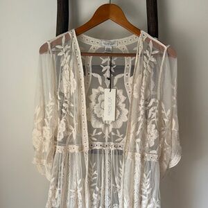 Rachel Zoe Embroidered Sheer Kimono